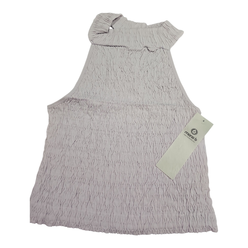 Mono B Lilac Sleeveless Halter Women's Top - Picture 2 of 3